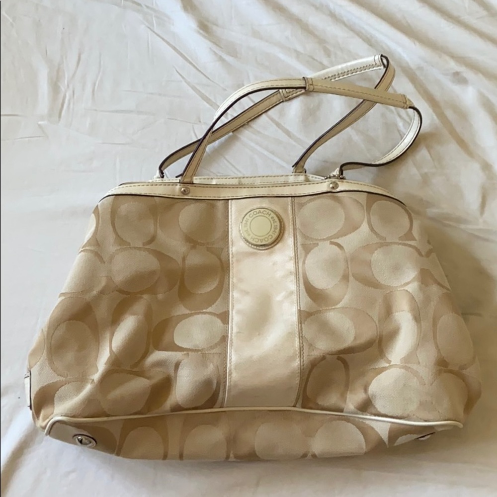 Coach Signature Canvas Tote in Beige